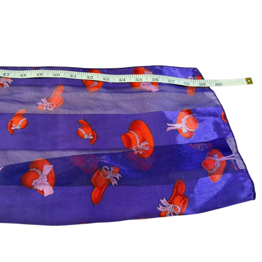 Red Hat Society Purple Women's Scarf with Red Hat Motif - Picture 6 of 7